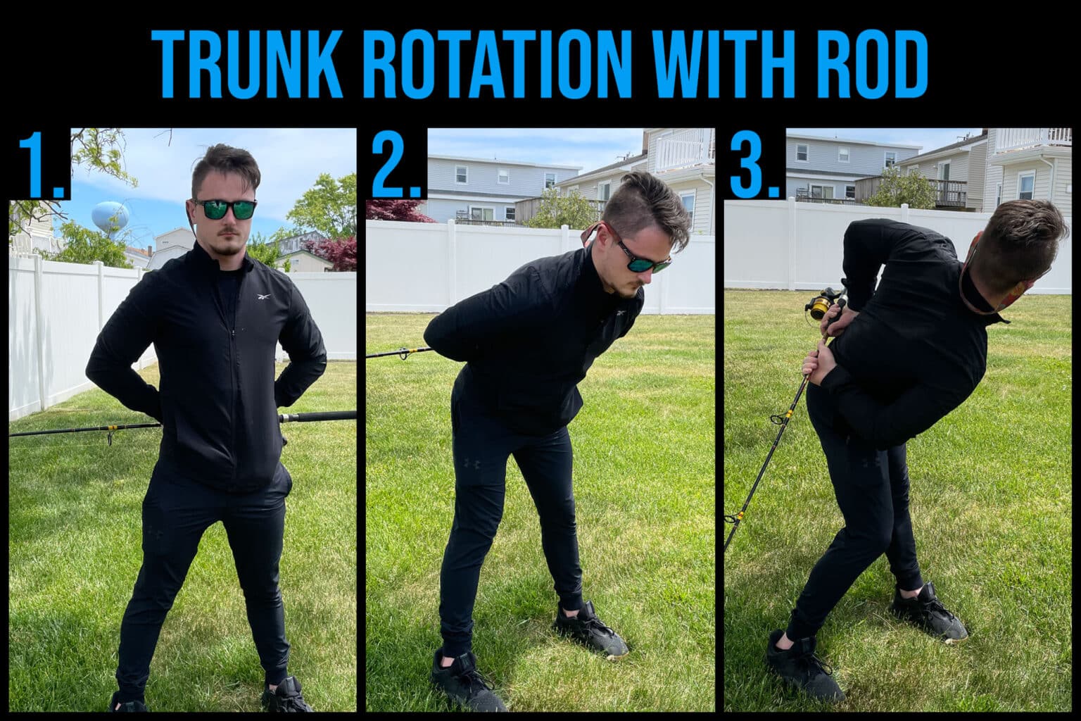 trunk rotation with rod back pain with fishing